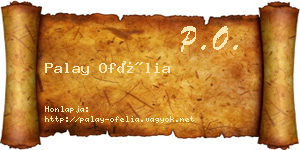 Palay Ofélia névjegykártya